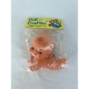 VTG Crawling Cupie Doll New Old Stock Hong Kong NOS  Kewpie